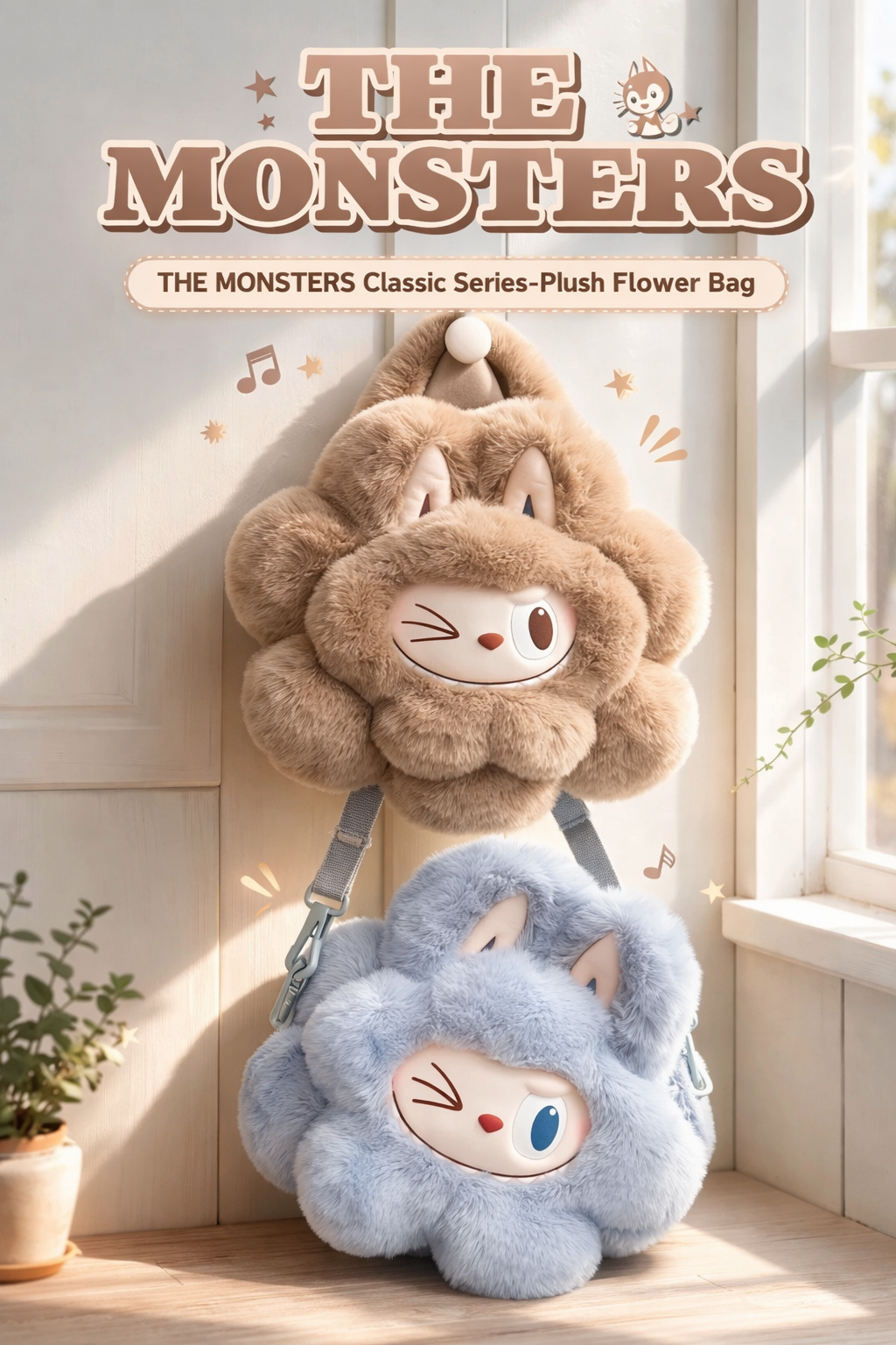 POP MART THE MONSTERS Classic Series pluszowa torebka kwiatek Labubu