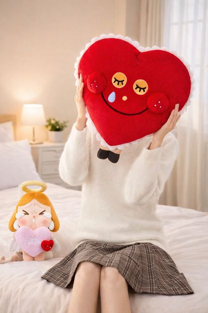 POP MART CRYBABY Crying for Love zestaw lalka i poduszka serce