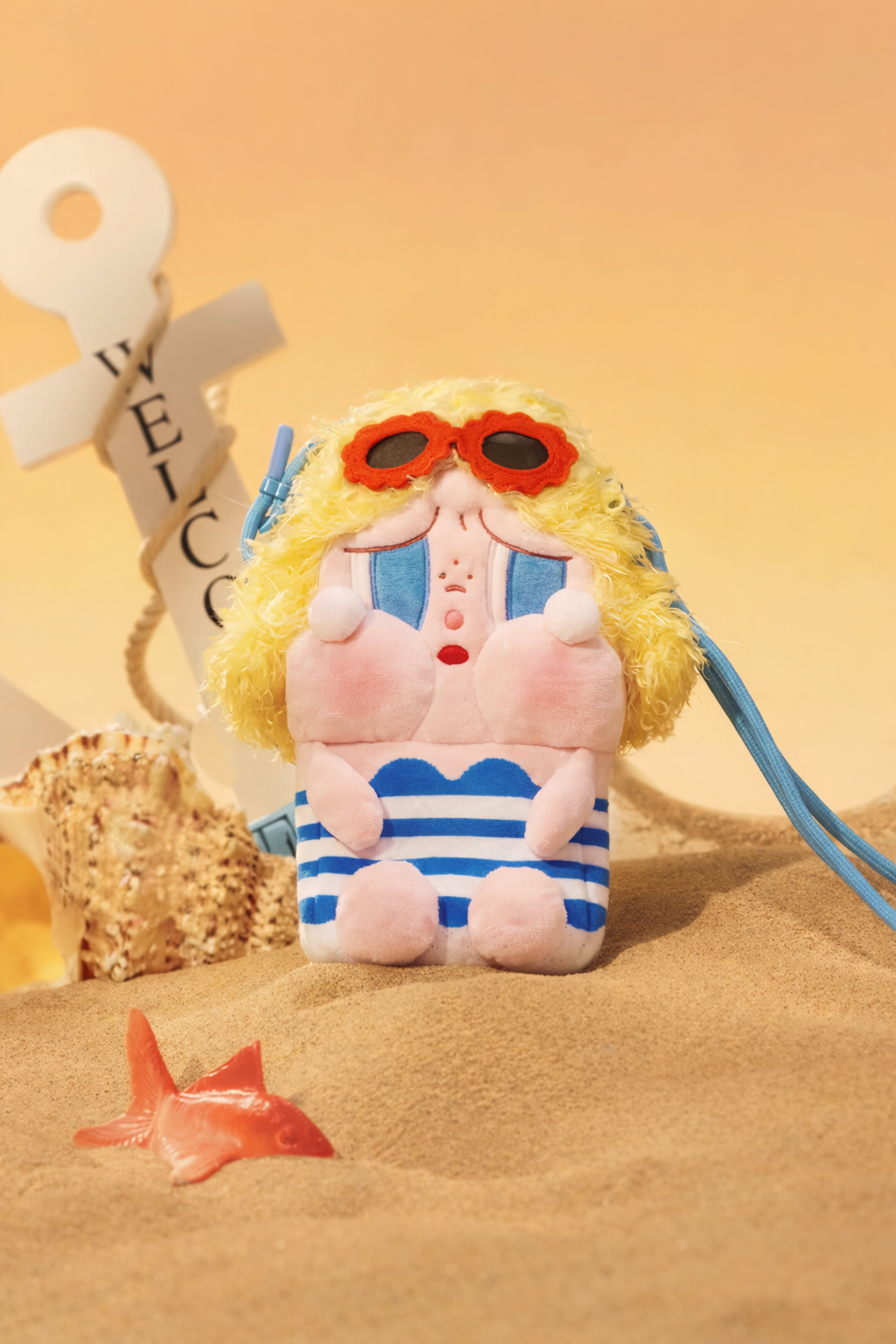 POP MART CRYBABY Vacation Mode On MINI Crossbody torebka czerwona i niebieska