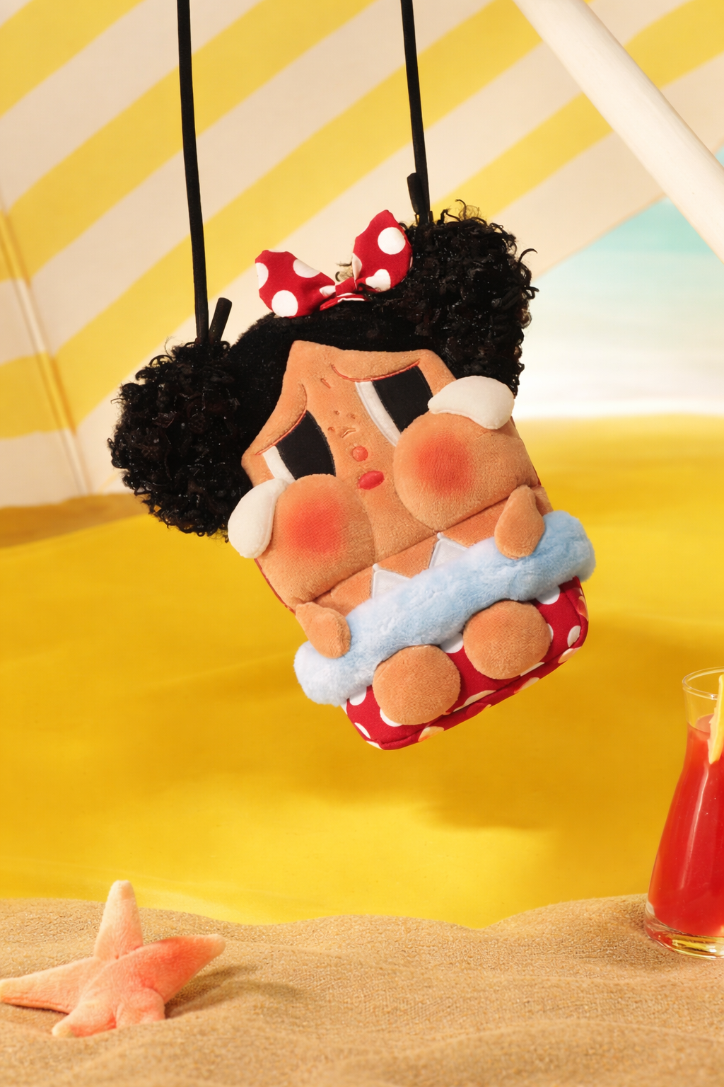 POP MART CRYBABY Vacation Mode On MINI Crossbody torebka czerwona i niebieska